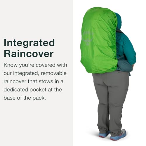 Osprey Renn 65L Women's Hiking Backpack Blue Cascade/Melon Orange - Adjustable Fit, Raincover