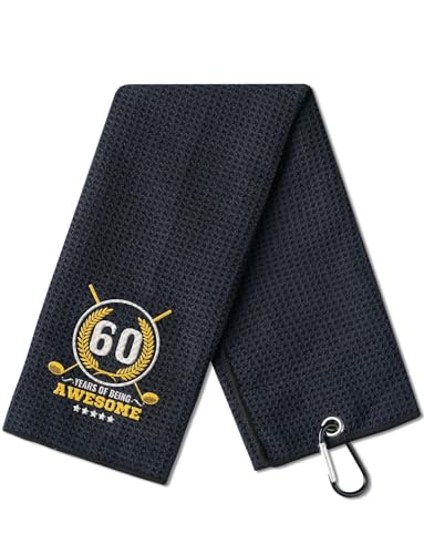 Golf Towel with Carabiner for Men & Golf Lovers - 16x24 Microfiber Cleaning & Absorbent Gift