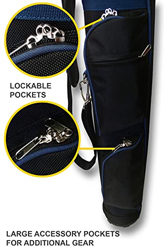 CaddyDaddy Ranger Carry Sunday Golf Bag Black/Blue - Holds 9 Clubs, Durable & Lightweight