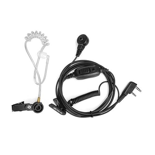 Retevis Acoustic Tube Walkie Talkie Earpiece with Mic, Coil, 2 Pin, for RT22 RT68 RT21 H777 RT27 RT86, Compatible with Pxton Baofeng BF-888S BF-T26 Kenwood Two-Way Radio, 2 Way Radio Earpiece(2 Pack)