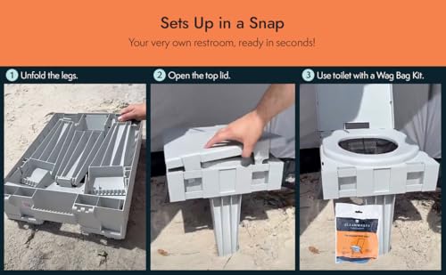 Portable Folding Toilet with WAG Bag Disposables for Camping & Emergency Use