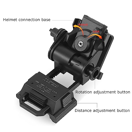 Night Vision Goggles Metal Helmet Mount - PVS14/15/18, Black