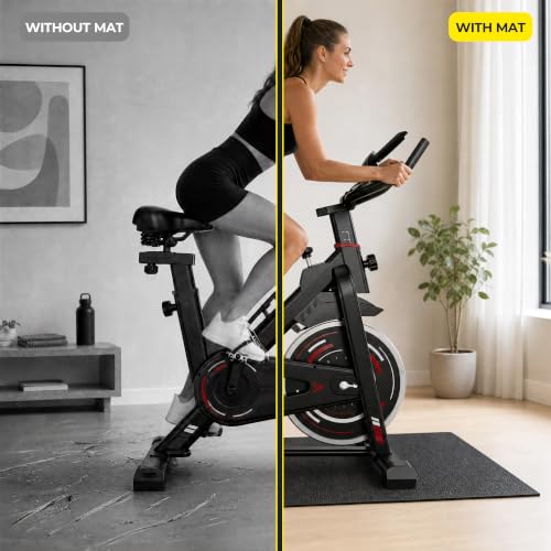 HULKFIT 1/4-Inch High Density Equipment Floor Mat - 96 x 48 Inches Non-Slip Gym Protection Pad
