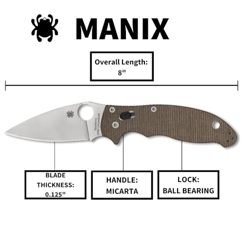 Spyderco Manix 2 Folding Pocket Knife CPM Cru-Wear Brown Canvas Micarta