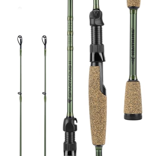 KastKing Spartacus II Twin-Tip Spinning & Casting Fishing Rods - 6'2" ML Fast 2-Piece, Extra Tip Included