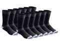Dickies Men's Dri-Tech Moisture Control Crew Socks - Black, Large, 12 Pairs