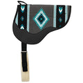 Weaver Leather Wool Bareback Pad with Fleece Liner and Rider Handle - Gray/Turquoise