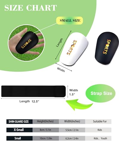 Mini Kids Soccer Shin Guards Small Lightweight Protective Gear with Straps