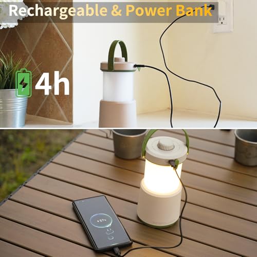 Modern Rechargeable Camping Lantern with 5 Modes, 230 Hours Runtime