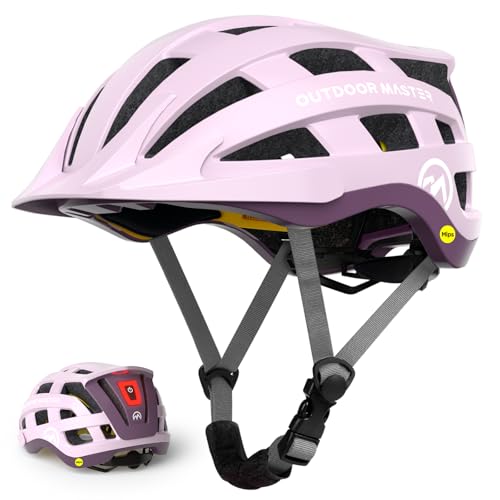 MIPS Bike Helmet with Light - Adult Youth Cycling Helmet, Misty Sakura, Medium