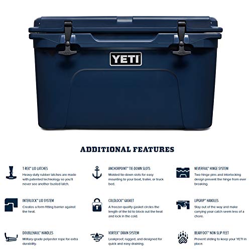 YETI Tundra 45 Cooler Navy - Durable Hard Cooler with Ice Retention