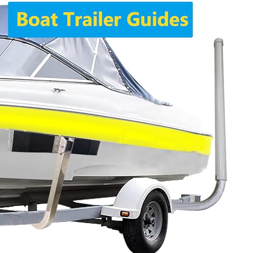 C CLINK Heavy Duty Aluminum Square Tube Trailer Guide Kit, 20 Inch Stainless Steel Poles