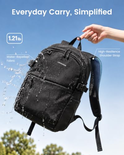 LOVEVOOK Large 17.3 Inch Unisex Casual Backpack Black - Durable College & Work Bag