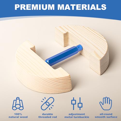 Adjustable Wooden Hat Stretcher for Fitted Caps - Round Square Blue / Large