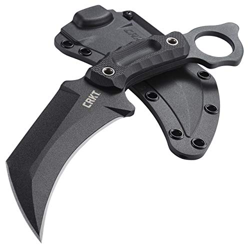 CRKT Du Hoc Fixed Blade Knife with Sheath - Tactical Karambit, Black, 2630