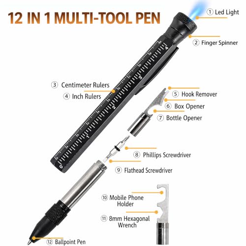 11-in-1 Multitool Pen with LED Light and Screwdrivers - Tactical EDC Gadget for Men