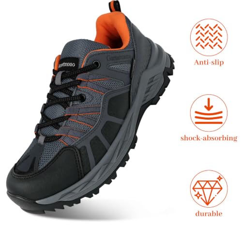 Men's Outdoor Hiking Trekking Shoes - Gray and Orange, Size 11.5
