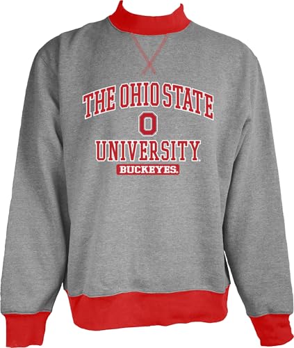 Ohio State Buckeyes NCAA Sweatshirt - X-Large Graphite Mock Crewneck Applique