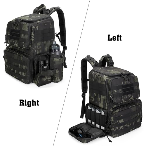 DSLEAF Camo Tactical Pistol Backpack with 6 Pistol Cases - Gun Range Bag