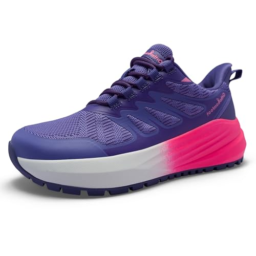 Women's Wide Orthopedic Trail Running Shoes - Purple 8 Wide K1 - Foot & Heel Pain Relief