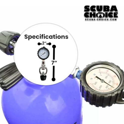 Yoke Valve Tank Pressure Gauge 5000 PSI 350 BAR for Scuba Diving