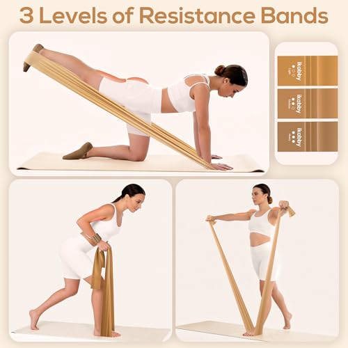 Ikabby Khaki Home Pilates Kit with Weights, Yoga Ball, Resistance Bands & Mat