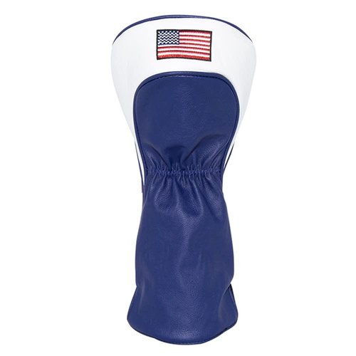 US Flag Golf Headcovers Set for Driver, Fairway Woods and Hybrids | 3pcs Golf Club Covers - Golf Driver Headcover, Fairway Wood Cover, Hybrid Cover fits for Taylormade, Ping, Adams All Brand