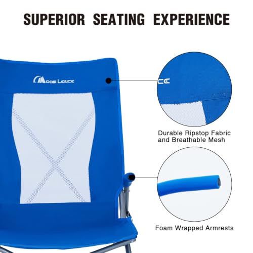 Blue MOON LENCE 2 Pack Portable Folding Beach Lawn Chairs for Adults Camping Outdoor