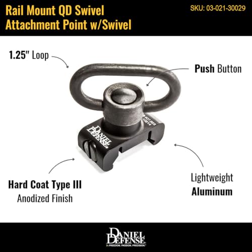 Daniel Defense QD Rail Mount Sling Swivel with Attachment Point for Picatinny Rails