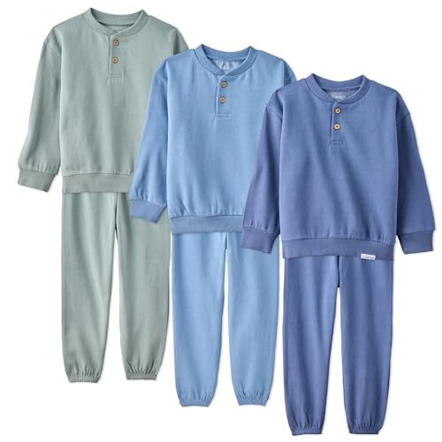 Butterblu Terra 3T Organic Cotton Henley Sweatshirt & Jogger Set for Kids