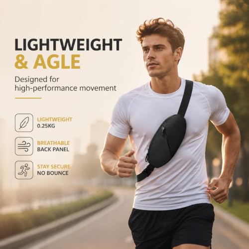 Water-Resistant Sling Bag Fanny Pack Crossbody Waist Pack for Men Women Hiking Travel