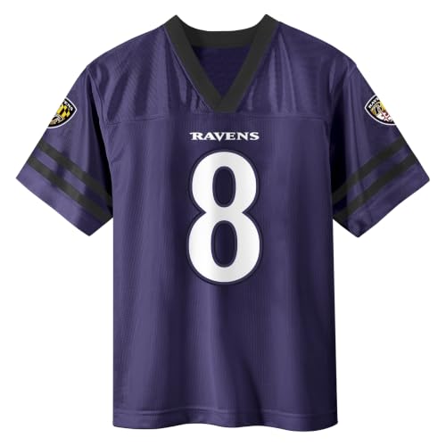 Youth Football Jersey Lamar Jackson #8 Purple Home Team Colors - Size 10-12