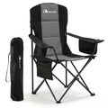 MOON LENCE Oversized Folding Camping Chair 1 - Heavy Duty, Padded, High Back with Cooler & Cup Holder