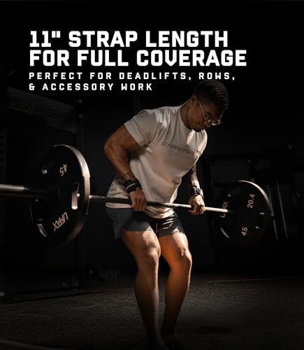 Black Gymreapers Weight Lifting Straps with Dowel - Wrist Support for Deadlifts