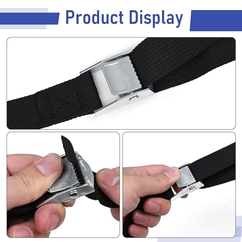 78 Inch Battery Tie Down Strap Kit with Cam Buckle and Stainless Steel Mounts - 2 Sets