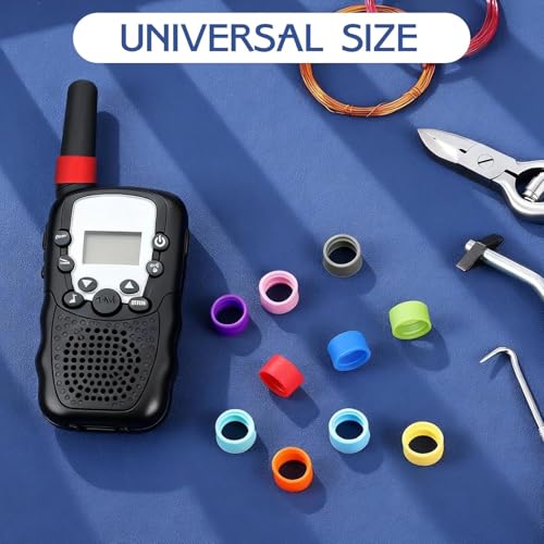 20 Pcs Talkie Color Bands for Two-Way Radio Antennas - Replacement Rubber Rings