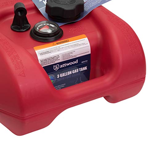 Attwood 3-Gallon EPA & CARB Certified Marine Fuel Tank with Gauge