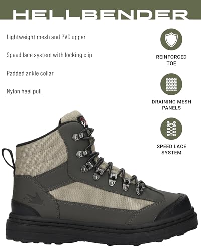 Frogg Toggs Hellbender Waterproof Wading Boots Men’s 11 Cleated Fishing Shoes