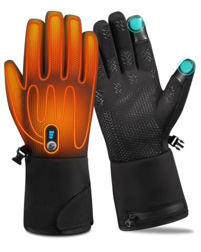 JS LifeStyle Rechargeable Heated Gloves for Men & Women, Black, Medium