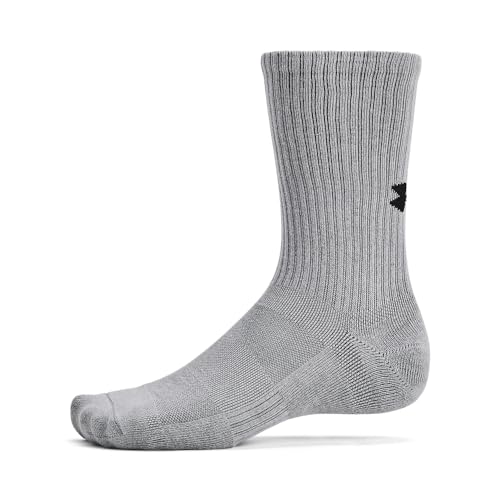 Unisex Adult Cotton Crew Socks - Medium, Steel, White & Black - Multipacks