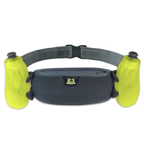 Amphipod RunLite Xtech 10K Hydration Belt for Runners - Steel/Green