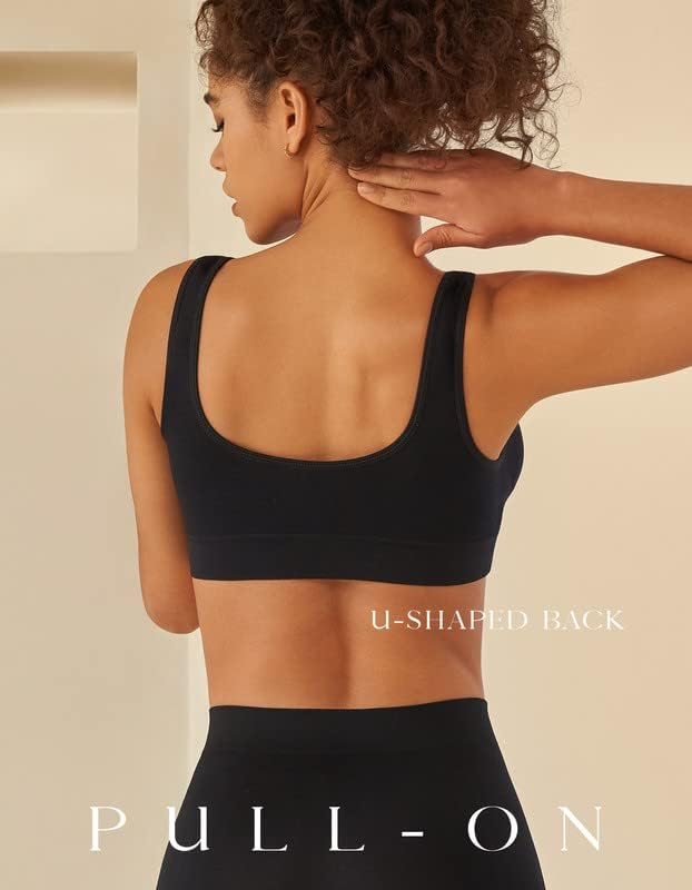 Skiennix Women's Sports Bras - Yoga Comfort Seamless Stretchy 3-Pack in Assorted Colors