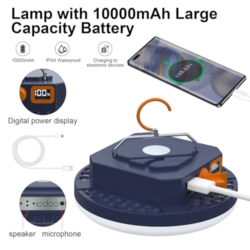 30W PRO Rechargeable Camping Light with Voice Control, 3000 Lumens