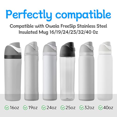 2-Pack Owala FreeSip Replacement Silicone Stoppers - Grey | Bottle Lid Gasket Seals