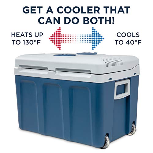 Ivation 48 Quart Electric Cooler & Warmer with Wheels & Handle, Portable 45L Travel Refrigerator