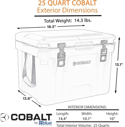 Gray 25 Quart Roto-Molded Ice Cooler - Long Term Ice Retention