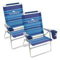 Tommy Bahama 15-Inch Hi-Boy Beach Chair 2-Pack Stripe, Extra Tall, Reclining