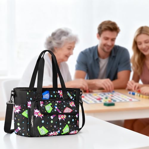 Bingo Bag with Pockets and Shoulder Strap - Bingo Dauber Dabber Organizer