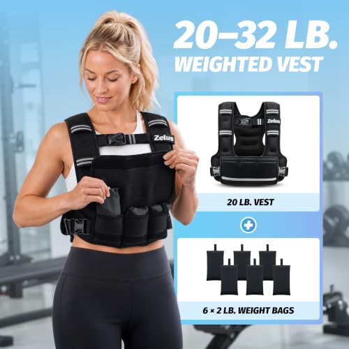 Weighted Vest for Women Men 20-32LB Adjustable Training Vest for Fitness & Cardio