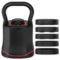 HXD-ERGO Black 6.5-40 lbs Adjustable Kettlebell 6-in-1 Space-Saving Workout Equipment